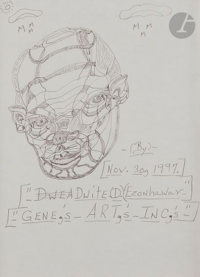 null Gene MERRITT (né en 1936)
Dwite Ezonhawar
Encre.
Signée en pied.
30,5 x 23 cm

Provenance :
Judy...