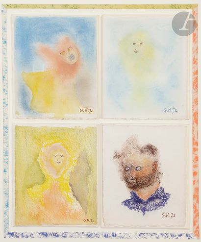 null Georges HUGNET (1904-1974)
Les 4 saisons, 1972
4 aquarelles et fusain dans un...