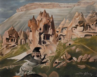 null Jean-Pierre ALAUX (1925-2020
)The Hippogriff, Zelve Valley, TurkeyOil
on isorel.
Signed...