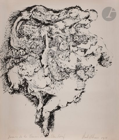 null Roel D’HAESE (1921-1996)
(Fureur???) de la Vénus de Willendorf, 1958
Encre.
Signée...