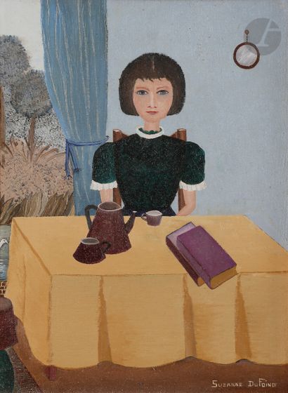 null Suzanne DUFOING (née en 1930)
Le Petit-déjeuner
Huile sur toile.
Signée en bas...