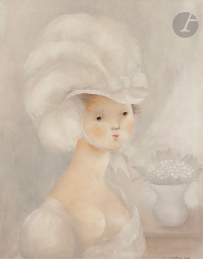 null Madeleine Kula, dite LUKA (1894-1989)
La Dame en blanc, 1931
Huile sur toile.
Signée...