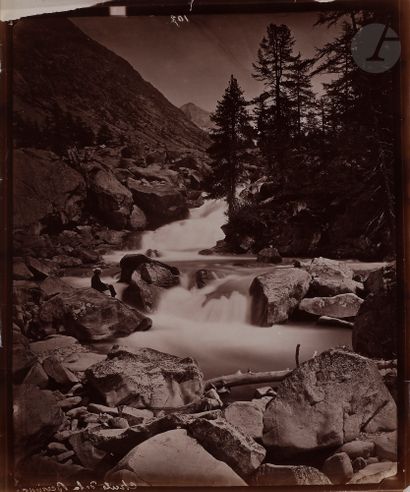 null Maison Adolphe Braun 
Alpes, c. 1867-1880.
Gorges de Gorner. Chute de la Bernina....