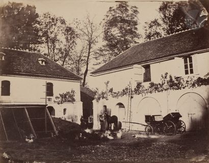 null Louis-François Saugrin
Cour de ferme, c. 1852. 
Épreuve sur papier albuminé,...