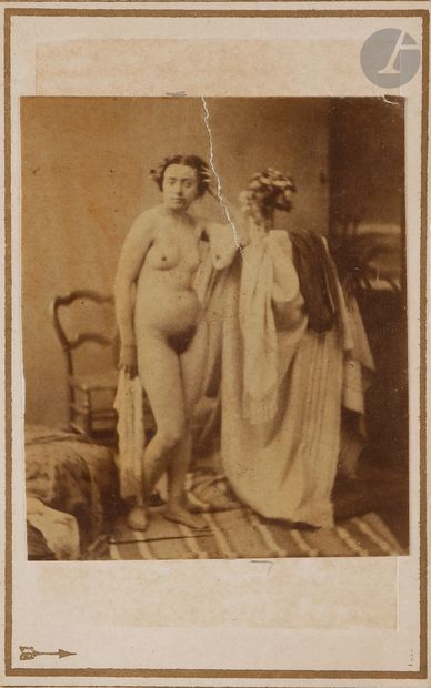 null Louis Camille d’Olivier (1827-1870)
Nus féminins aux drapés, c. 1860. 
Deux...
