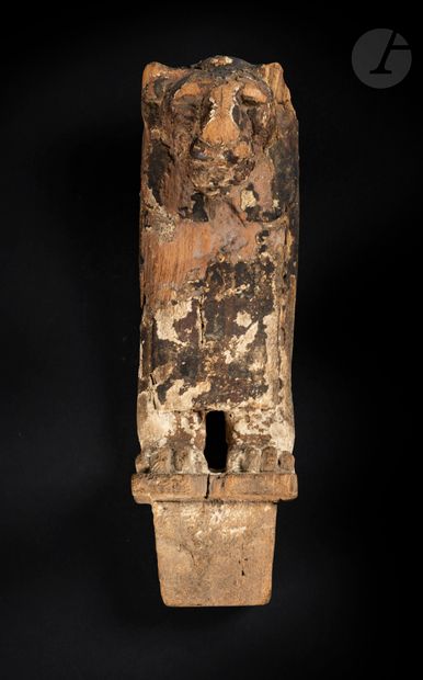 null Leg of furniture (chair or funerary bed) showing a lioness in front of itEgypt
,...