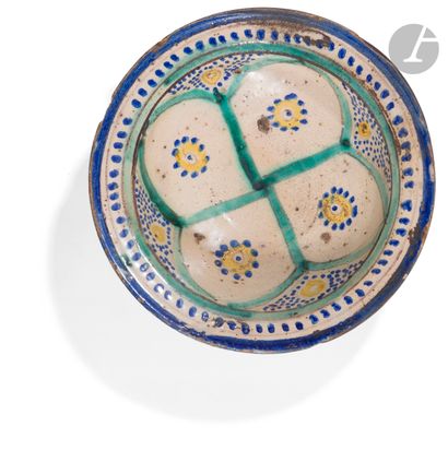 Earthenware tobsil dish, Morocco, Fez, late...