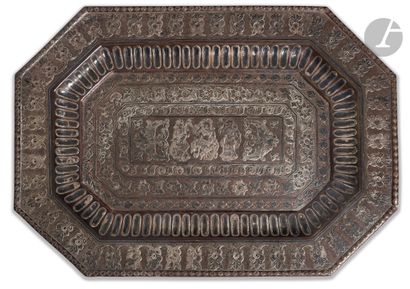 Large tray decorated with Hindu deities,...