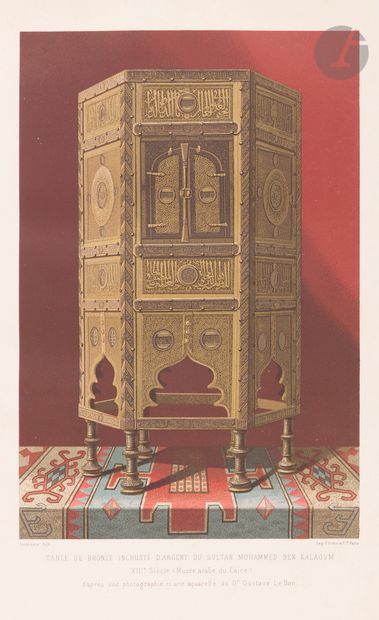  Gustave Le Bon, La civilisation des Arabes, s.d. Reliure demi-basane rouge, dos...