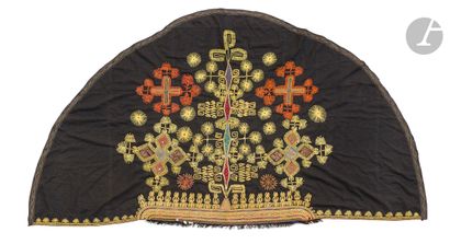  Two ceremonial capes, Kutch, India or Afghanistan, 20th century Semi-circular capes...