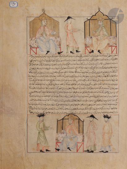  Page du Majma’ al-Tawarikh de Hafiz-i Abru : Page sur l’histoire des conquêtes d’Ardeshir...