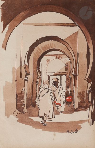 null Théophile Jean DELAYE (1896-1973
)Orientalist scenes2
watercolors.
Monogrammed...