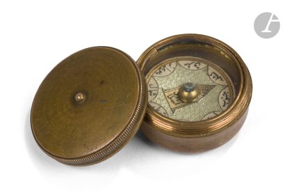 Small brass Qibla compass, Ottoman Empire,...