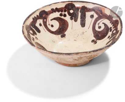  Samanid cup with pseudo-inscription decoration, Iran, probably Sari, 10th centuryClay...