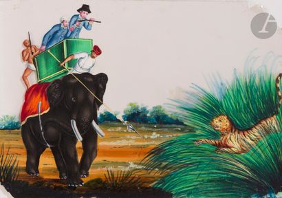 Quatre peintures sur mica, Inde de l’Est,...