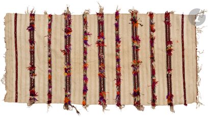 null Tapis de laine à décor de bandeaux colorés, Afrique du Nord, probablement Maroc,...