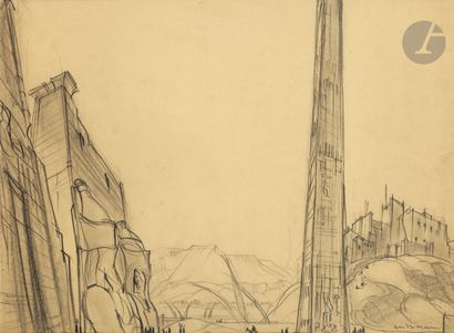  André MAIRE (1898-1984 )Egypt, city of Edfu, 1937Pencil . Signed lower right. 36...