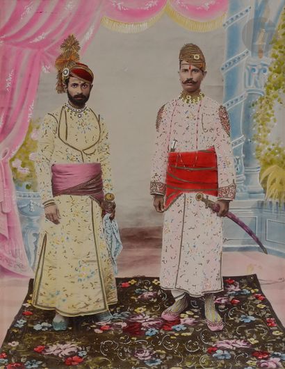Double-portrait, Inde du Nord, fin XIXe siècle...