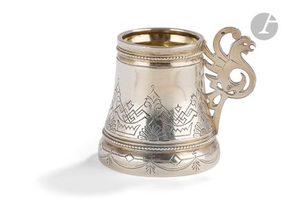  Silver charka. End of the 19th centuryIn the neo-Russian style, with engraved decoration....