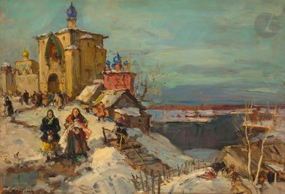  Georges (Gueorgui Alexandrovitch) LAPCHINE (1885-1950) Russian Easter (at Kolomenskoe?)...