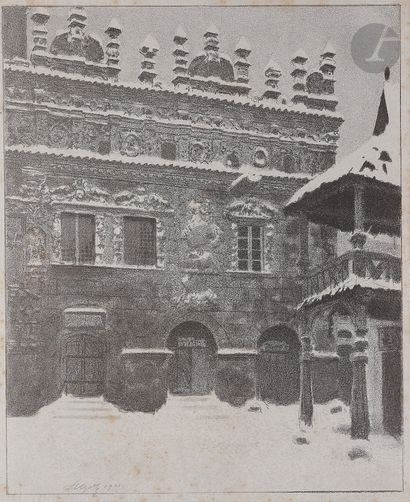 null Leon WYCZOLKOWSKI (1852-1936
)Przybyl Family House in Kazimierz Dolny in Winter...