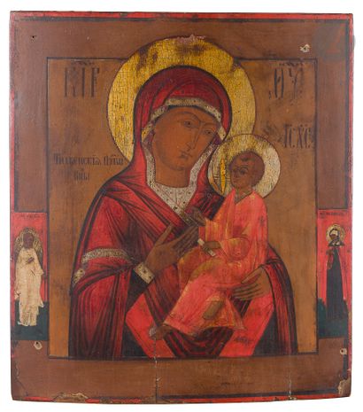 null Icône de la Vierge de Tikhvine. Fin du XIXe siècle
Sur le bord à gauche, l’ange...