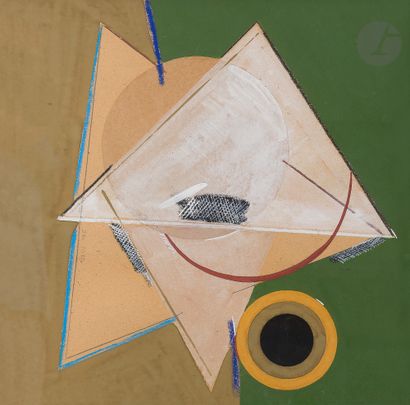 null Edouard Arkadievitch STEINBERG
(1937-2012) 
Geometric drawing with three triangles,...