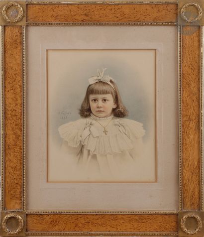  Victor Alexeevitch BOBROV (1842-1918 )Portrait of a little girl, 1898Watercolour...