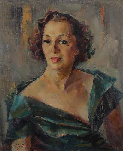  Boris Ivanovich PASTOUKHOFF (1894-1974 )Portrait of a woman, 1949Oil on canvas....