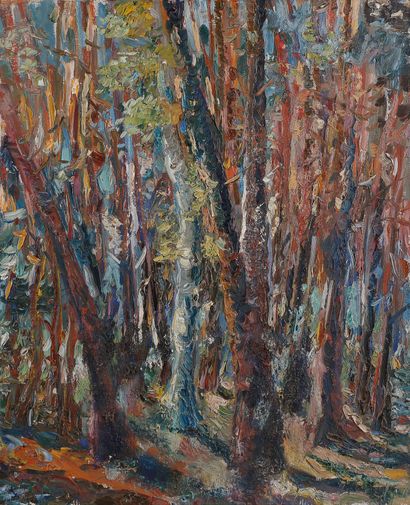  Vyacheslav Vassilyevich KALININ (born 1939) Forest, 1984Oil on canvas. The attribution...
