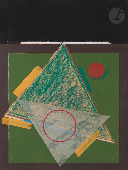  Edouard Arkadievitch STEINBERG (1937-2012) Dessin géométrique aux deux triangles,...