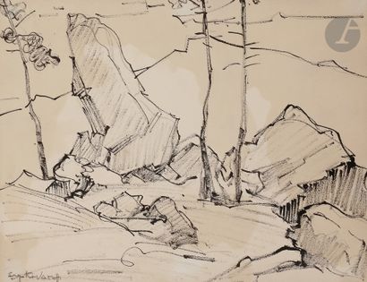  Serge (Sergueï Anatolievitch) KISLAKOFF (1897-1980 )Landscape - Seaside3 inks. Signed....