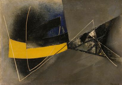 null Fritz WINTER [German] (1905-1976
]Composition, 1957Oil
on bristol board mounted...