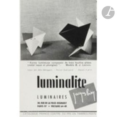 null BORIS JEAN LACROIX (1902-1984) DESIGNER & JACQUES BINY - LUMINALITE ÉDITEUR...
