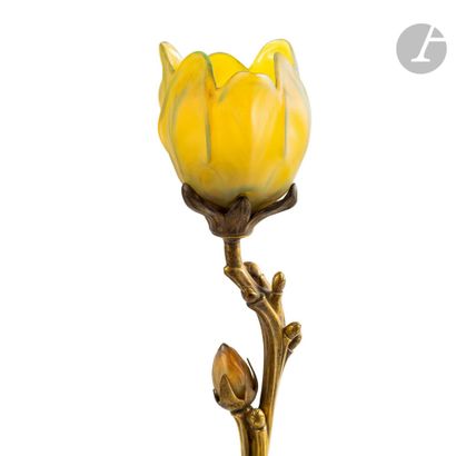 null 
LOUIS MAJORELLE (1859-1926) & DAUM NANCY

Branche de magnolia en fleur et en...