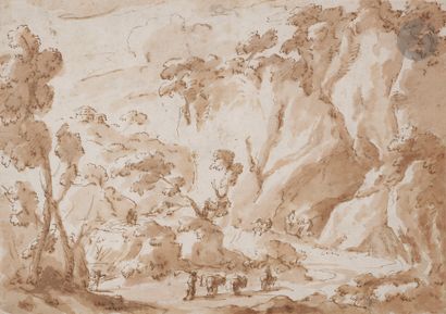 null Italian school of the 18th centuryLandscapes
with ruinsFeathers
, brown ink...