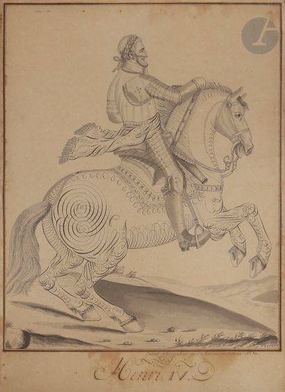 null AUVREST (act.c.1807)
Portrait d’Henri IV
Dessin calligraphique.
Annoté en bas...