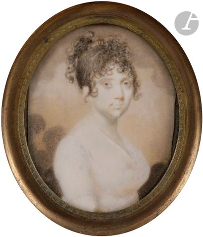 null Savorin LEREBOURS (vers 1773 – après 1816)
Jeune femme de ¾ à droite en robe...