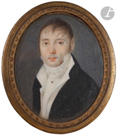 null école française fin XVIIIe et début XIXe siècle
Réunion de deux portraits d’hommes...