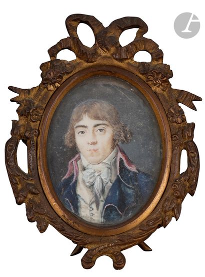 null école française fin XVIIIe et début XIXe siècle
Réunion de deux portraits d’hommes...