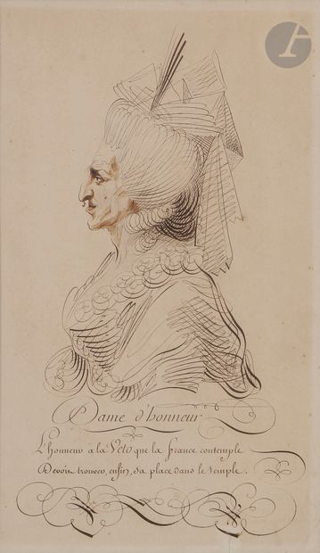 null AUVREST (act.c.1807)
Une dame d’honneur et un ministre
Paire de portraits en...