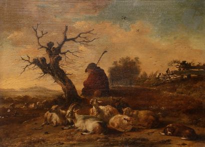 null Dutch school circa 1700 follower of Jan WYNANTSShepherds
, and his herd at
restTwo...