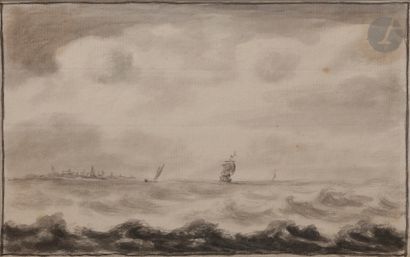 null école hollandaise du XVIIIe siècle
Marine
Plume, encre grise, lavis gris.
(Deux...