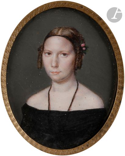 null Savorin LEREBOURS (vers 1773 – après 1816)
Jeune femme de ¾ à droite en robe...