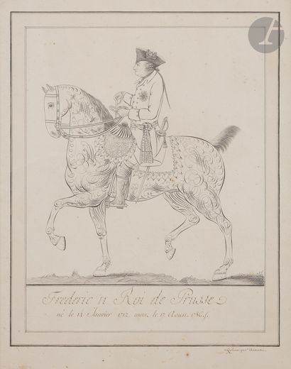 null AUVREST (act.c.1807)
Frédéric II roi de Prusse
Dessin calligraphique.
Annoté...