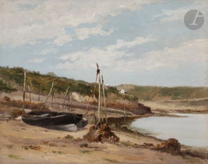 null Louis Étienne TIMMERMANS (1846-1910
)Brittany, SeasidePanel
.
Signed lower right.
27,5...