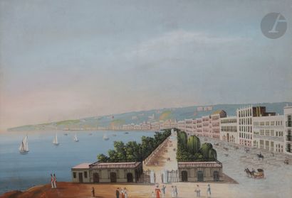 null école napolitaine
Deux vues de Naples
Gouaches.
27 x 39 cm chaque