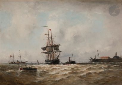 null Paul Charles émmanuel GALLARD-LÉPINAY (1842-1885)
Trois-mâts rentrant au port
Toile...