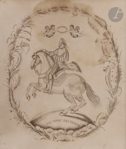 null DUVAL (XIXe siècle)
Portrait d’Henri IV
Dessin calligraphique.
Signé en bas...