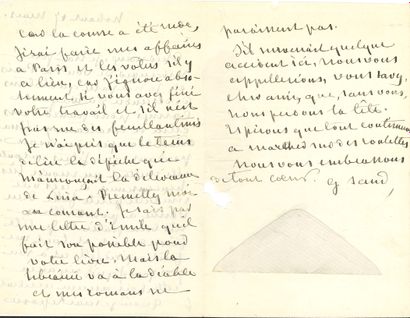 null George SAND. L.A.S., Nohant 17 March [1868], to Dr Pierre-Paul Darchy; 2 pages...